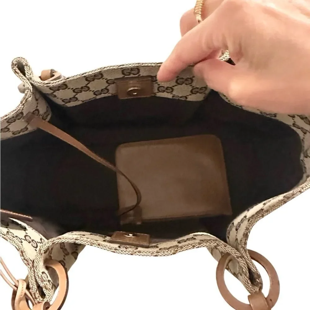 Gucci Beige and Brown GG Canvas Tote - Picture 5 of 15